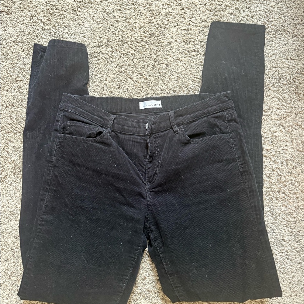 LOFT Black Corduroy Skinny Pants